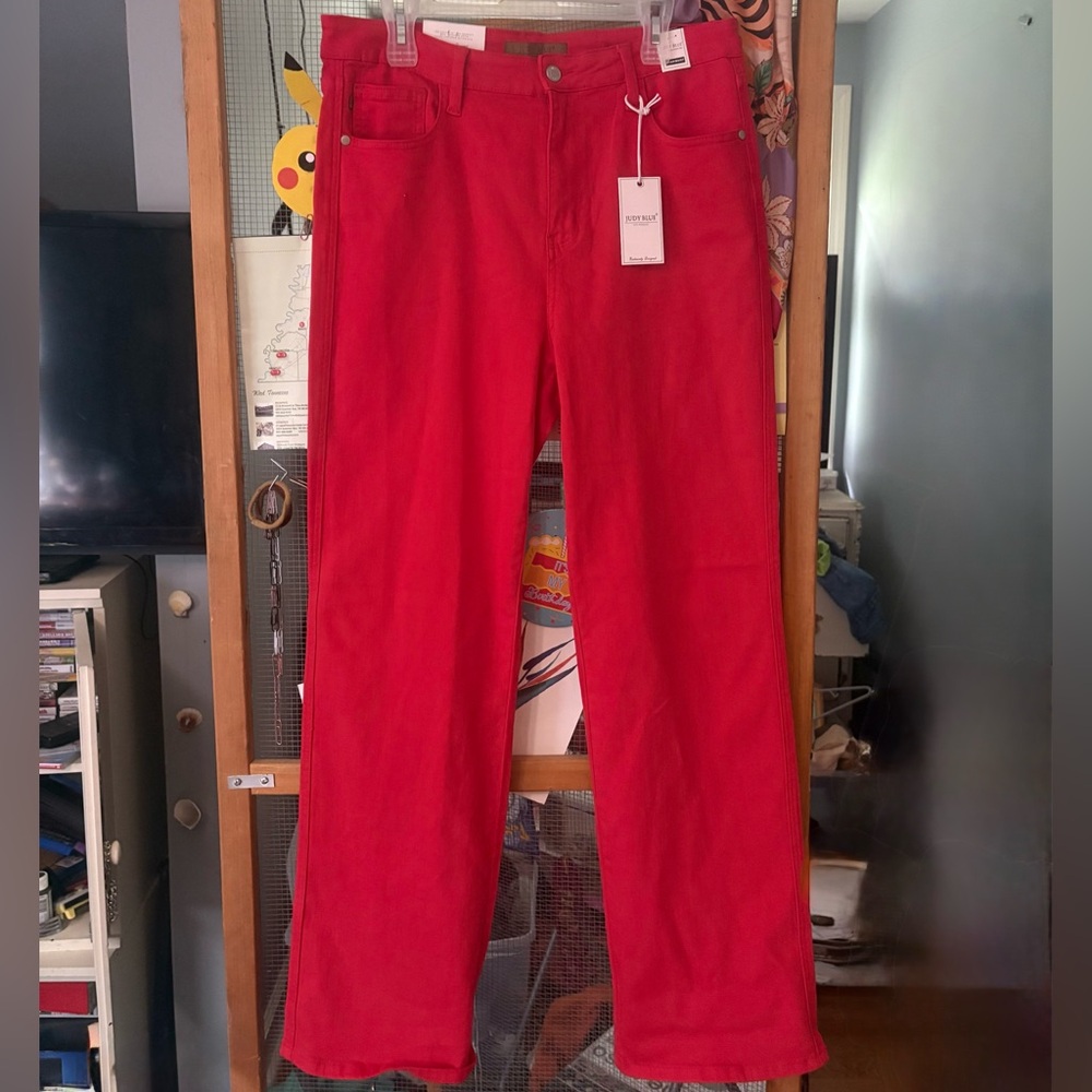 Judy Blue Red Straight Leg Women's Jeans